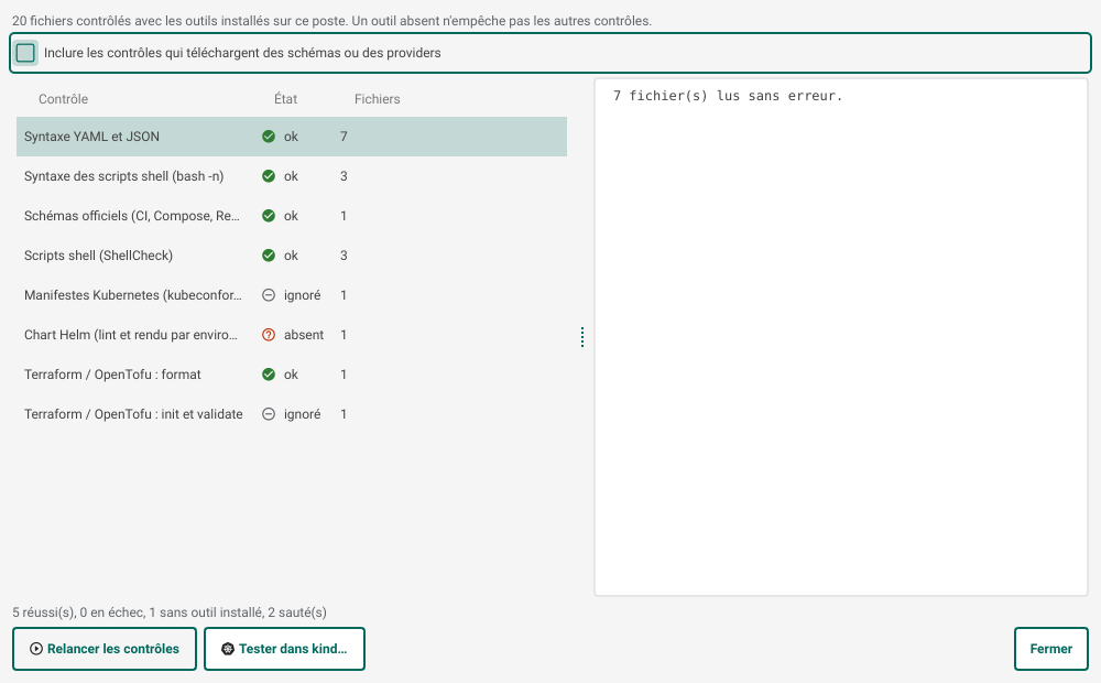 Validation locale